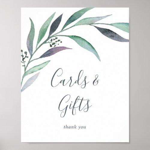 Purple and Green Eucalyptus Cards and Gifts Sign