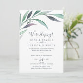 Purple and Green Eucalyptus Elopement Reception Invitation (Standing Front)