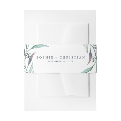 Purple and Green Eucalyptus Invitation Belly Band
