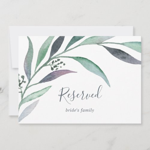 Purple and Green Eucalyptus Reserved Sign