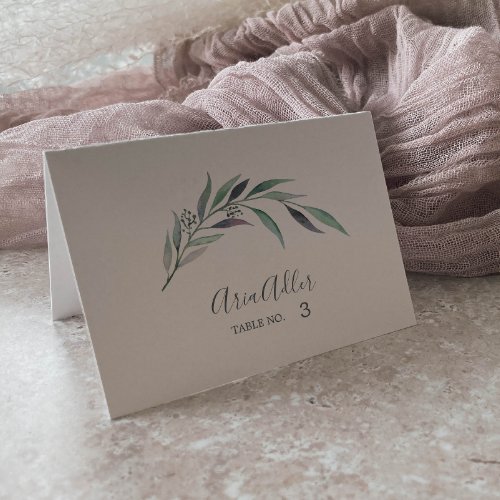 Purple and Green Eucalyptus Wedding Place Cards