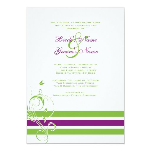 Wedding Invitations In Purple And Green 5