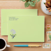 Purple and Green Floral Return Address Envelope (Desk)