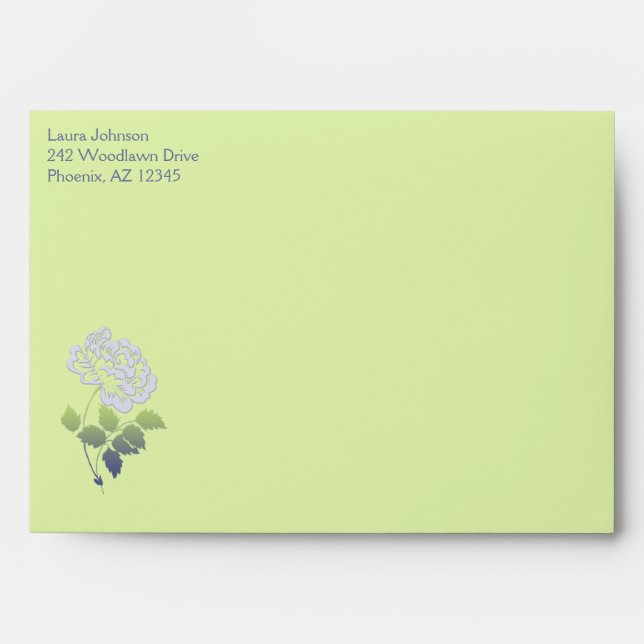 Purple and Green Floral Return Address Envelope (Front)