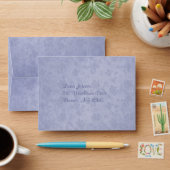 Purple and Green Floral Return Address Envelope (Desk)