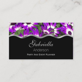 Purple And Green Flower Business Cards
