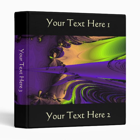 Purple and Green Funky Fractal Art. Binder