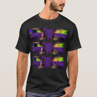 Purple and Green Funky Fractal Art. T-Shirt