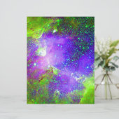 purple and green Galaxy Nebula space image. (Standing Front)