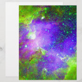 purple and green Galaxy Nebula space image. (Front/Back)