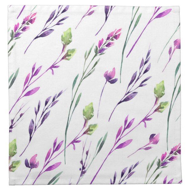 Purple and Green Garden Napkins (Front)
