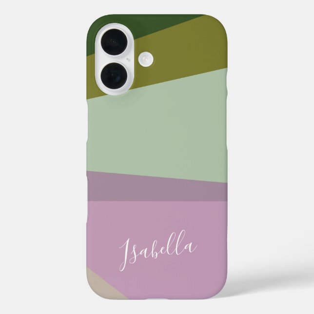 Purple and Green Geometric Art Personalized   Case-Mate iPhone Case (Back)