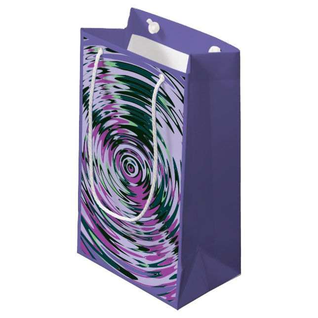 Purple and Green Gift Bag Abstract Swirls Gift Bag (Front Angled)