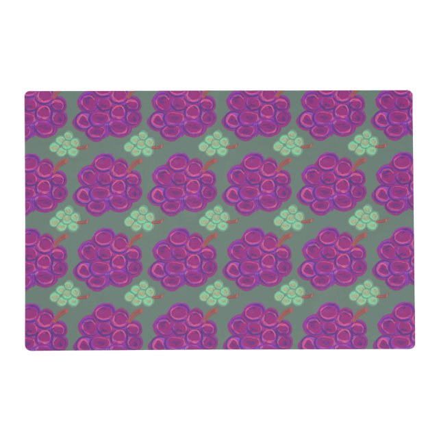 Purple and Green Grapes Placemat (Back)
