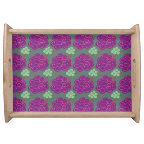 Purple and Green Grapes Serving Tray