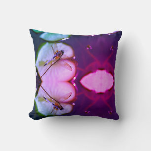 purple and green green dragonfly, purple pillow