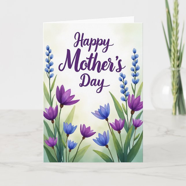 Purple And Green Happy Day Card (Front)