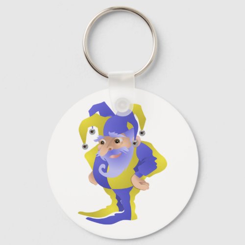 Purple And Green Jester Keychain