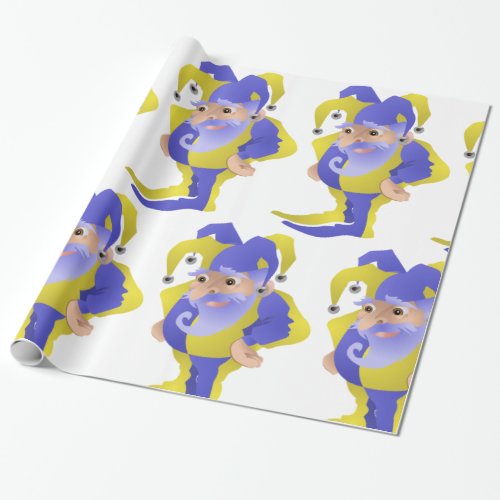 Purple And Green Jester Wrapping Paper