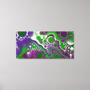 Purple and Green Marble Fluid Art Canvas Print