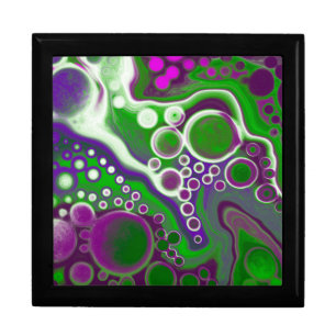 Purple and Green Marble Fluid Art Gift Box