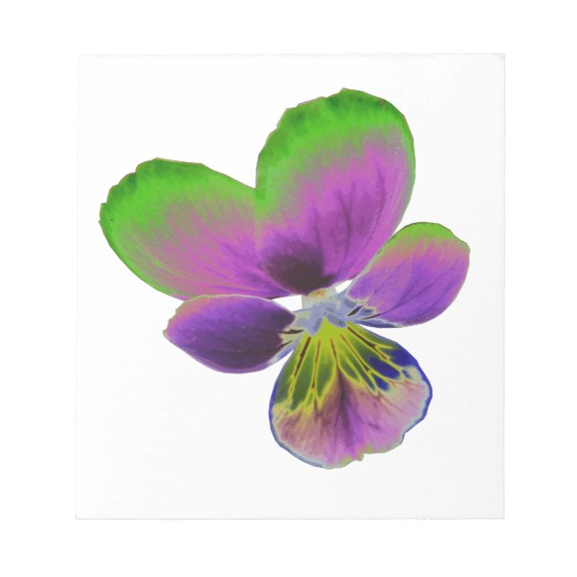 Purple and Green Pansy Notepad (Front)