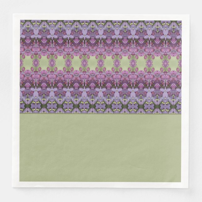 Purple And Green Paper Dinner Napkins (Front)