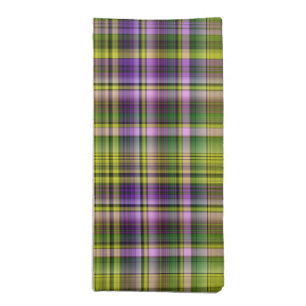 Purple and Green Plaid (fisoi) Cloth Napkin