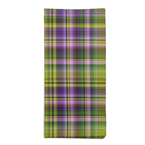 Purple and Green Plaid fisoi Cloth Napkin