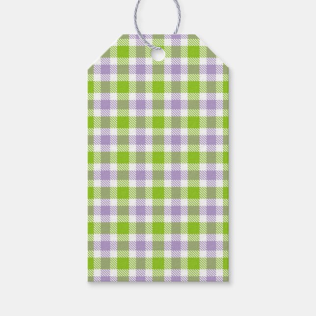 Purple and Green Plaid  Gift Tags (Front)
