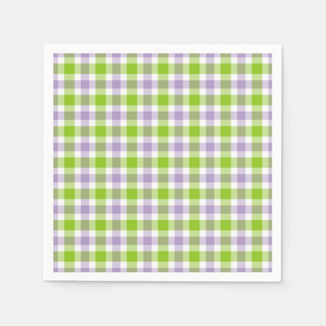 Purple and Green Plaid  Napkins (Front)