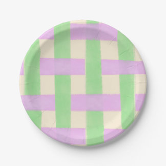 Purple and Green Plaid Paper Plates
