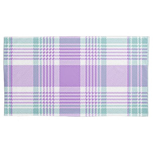 Purple and Green Plaid Pillow Case Set