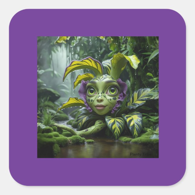 Purple And Green Planty Tribe Sticker (Front)