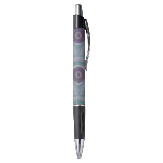 Purple and Green Retro Circles Pattern Pen (Bottom (Vertical))