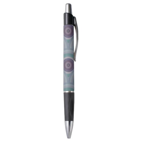 Purple and Green Retro Circles Pattern Pen