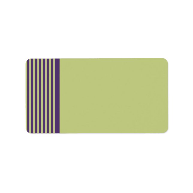 Purple and Green Striped Address Label Blank (Front)