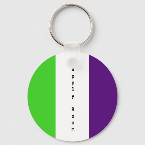 Purple and Green Striped Color_Block Keychain