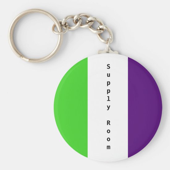 [Purple and Green] Striped Color-Block Keychain