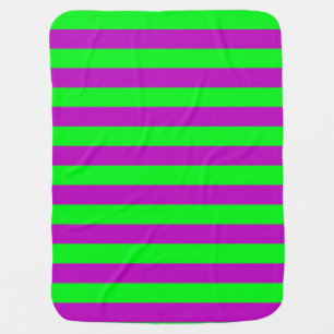 Purple and Green Stripes Design Baby Blanket