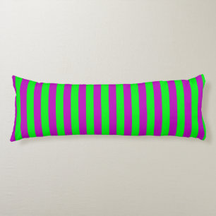 Purple and Green Stripes Design Body Pillow