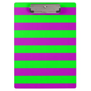 Purple and Green Stripes Design Clipboard