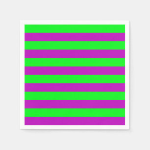 Purple and Green Stripes Design Napkins