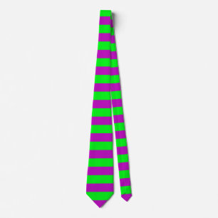Purple and Green Stripes Design Neck Tie