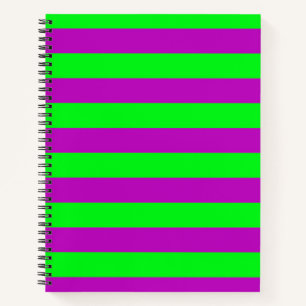 Purple and Green Stripes Design Notebook