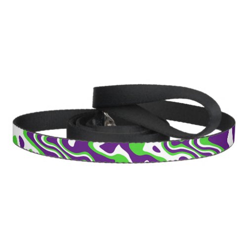 Purple and Green Swirls Op_Art Pet Leash