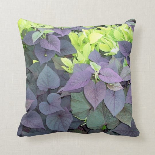 Purple and Green Throw Pillow
