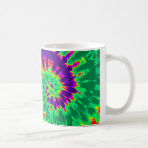 Purple and Green Tie Dye Coffee Mug