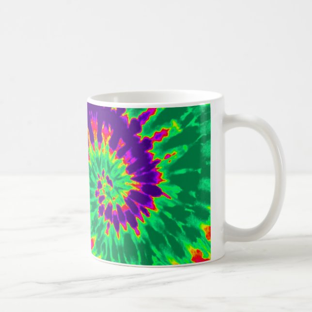 Purple and Green Tie Dye Coffee Mug (Right)
