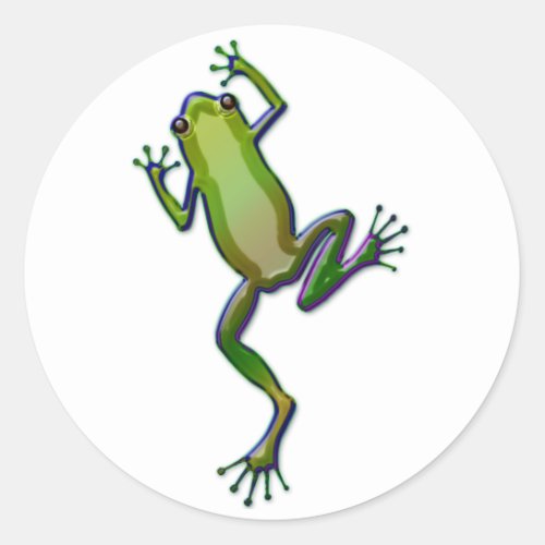 Purple and Green Tree Frog Classic Round Sticker